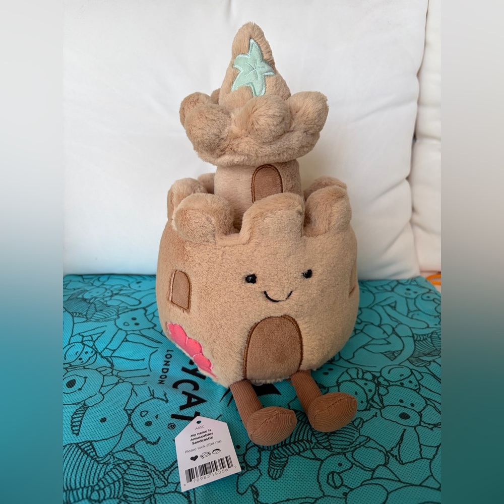 LIKE NEW Amuseables Sandcastle Jellycat~ With Detached Tag